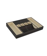 Decorebay Dark Brown PU Leather Valet Jewelry  Storage Tray Organizer - £39.30 GBP