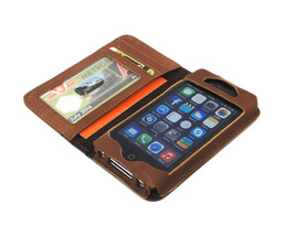myBitti New iPhone 4 4s Genuine vintage cow Leather Flip Wallet Case Cover - €7,75 EUR