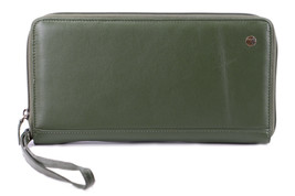 Sheep leather Zip-around Family Passport Credit Card Travel Document Walle Basil - £28.14 GBP
