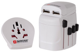 Skross Universal World Travel Adapter Pro Plus Dual USB Power Charger for iPhone - £35.16 GBP