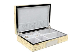 Exqusite high glossy Cufflink Case &amp; Ring Storage Organizer Men&#39;s Jewelry Box - £46.41 GBP