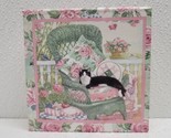 Cat On Chair Floral Garden 6 Drink Coasters In Box - Legacy Publishing G... - $17.72