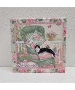 Cat On Chair Floral Garden 6 Drink Coasters In Box - Legacy Publishing G... - £13.84 GBP