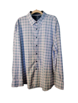 Con.Struct Slim Fit Long Sleeve Button Front Shirt Mens Xl Pink Blue Pla... - $15.84