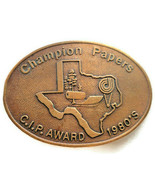 Belt Buckle Champion Papers Texas C.I.P. Award 1980&#39;s Brass 3&quot; Wide - £52.07 GBP