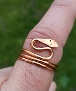 Sadhguru copper smooth snake adjustable ring evil eye protection hindu l... - £5.76 GBP