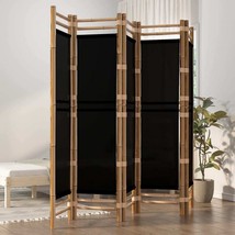  Folding 5-Panel Room Divider 78.7" Bamboo and Canvas - $3,211.42 MXN