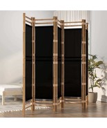 Folding 5-Panel Room Divider 78.7&quot; Bamboo and Canvas - $236.59 CAD