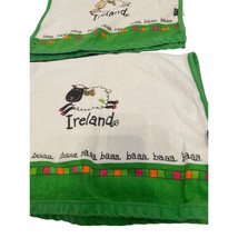 Set of 2 Ireland Tea Towels Sheep Baaa White Green NWOT - £10.22 GBP