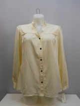 Charter Club Ladies Womens Button-Down Shirt Long-Sleeve Ivory Size 18W - £19.80 GBP