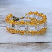 Vintage Bracelet - Long Bracelet Amber Tone Beads 9&quot; - $12.99