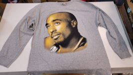 VTG Tupac 2PAC Shakur Long Sleeve TShirt 2XL Mens Black Hip Hop Rap 90s - £35.87 GBP