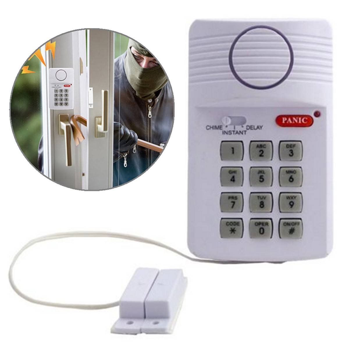 INSMA Security Keypad Door Alarm System Panic Button for home Doors Wind... - $6.94