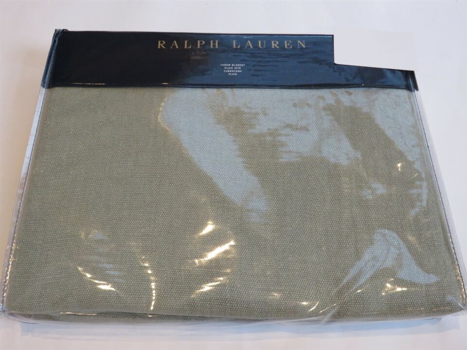 Ralph Lauren Annandale Noland Green Linen Throw blanket $355 - £133.83 GBP