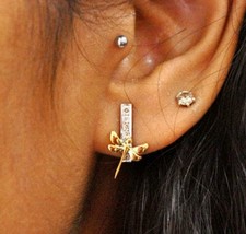 14k Solid Gold Dragonfly Earring Insect Jewelry Studs Remembrance Jewelr... - $1,226.45