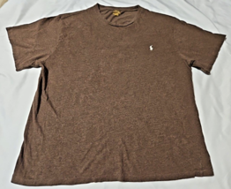 Polo Ralph Lauren Shirt Mens XLT Brown Crew Neck Pony Casual Preppy Classic Logo - £9.40 GBP