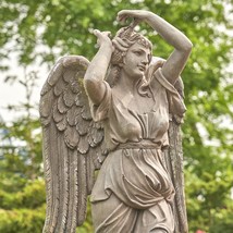 Zaer Ltd. 6FT Tall Large Magnesium-Based Cement Angel Statue for Outdoor... - £1,423.56 GBP