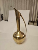 Vintage Hammered Brass Vase or Pitcher Tall 25&quot; high Italy  **One dent N... - $2,729.07 MXN