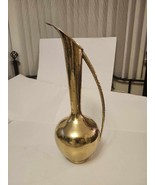 Vintage Hammered Brass Vase or Pitcher Tall 25" high Italy  **One dent Nice! - $146.41