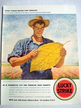 1942 Color Ad Lucky Strike Means Fine Tobacco! - £7.85 GBP