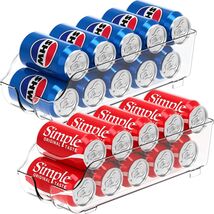 Soda Can Dispenser Set of 2 - Durable Clear Organizers for Efficient Sto... - $32.62