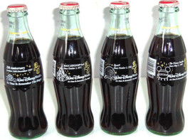 Walt Disney World 25th Anniversary Coke Bottles Coca Cola 1996 Vintage Lot of 4 - £80.14 GBP