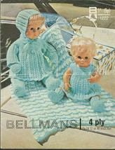 Vintage knitting pattern for dolls outfits 12 - 16in. Bellmans 1222. PDF - $2.15