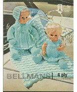 Vintage knitting pattern for dolls outfits 12 - 16in. Bellmans 1222. PDF - £1.69 GBP