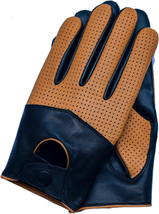 Men&#39;S Touchscreen Texting Half Mesh Perforated Summer Driving Motorcycle Leather - £57.71 GBP