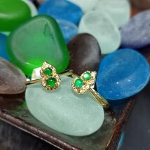 Certified Natural Guatemala Green Blue Wulu Jadeite Minimalist Ring 18k ... - $172.42