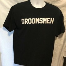 Gildan Mens Sz L Black TShrt T Shirt Groomsmen   - £7.65 GBP