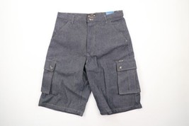 NOS Vintage 90s Streetwear Mens Size 38 Baggy Loose Fit Denim Cargo Shorts Blue - £61.19 GBP