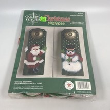 Vintage Christmas Embroidery Sewing Kit - Santa &amp; Snowman Door Knob Covers NEW - £3.53 GBP