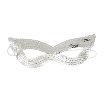 Sparkle Bling Sequin Eye Mask Costume Cat Halloween Masquerade Party - Silver - £3.48 GBP