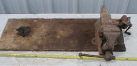 Diamond Vise w Anvil Horn &amp; Hand Grinder Mounted on a Plank Of Wood - $150.00