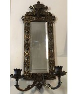 Antique Bradley &amp; Hubbard Brass Beveled Mirrored Wall Sconce Candle Hold... - $220.50