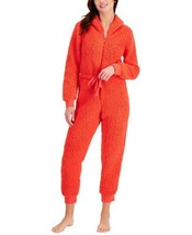 Jenni by Jennifer Moore Womens Sherpa Union Suit Color Papaya Punch Size XL - $49.49
