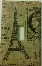 Burlap Paris Eiffel Tower Light Switch Cover Lighting Outlets Wall Home Decor - £8.19 GBP