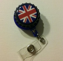 British Flag badge reel key ID card holder lanyard retractable punk rock... - $9.44