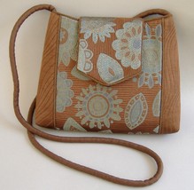 Chocolate Brown Blue Tiny Tote Purse Tapastry Unique Handbag Shoulder Bag - £155.84 GBP