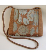 Chocolate Brown Blue Tiny Tote Purse Tapastry Unique Handbag Shoulder Bag - $195.00