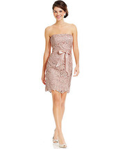Adrianna papell New Womens Blush/Pink lace Strapless Cocktail Dress   10 - £103.90 GBP