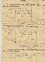 1886 Chicago Burlington &amp; Quincy Railroad Freight Receipts Ottawa Illinois - $35.60