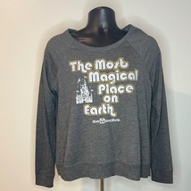 Disney Parks Sweatshirt Womens Medium The Most Magical Place On Earth Gray - £15.47 GBP