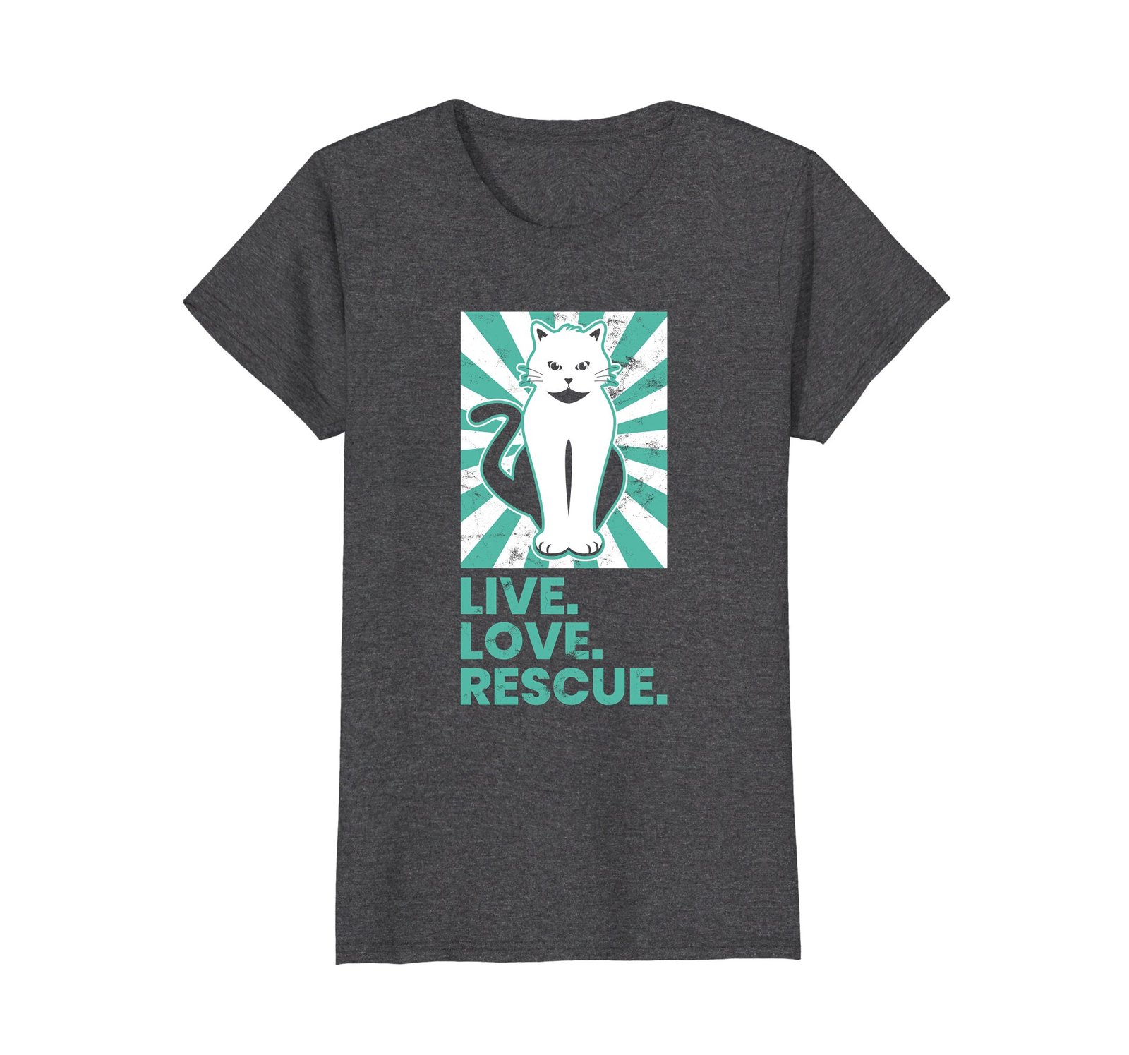 Animal Rescue Shirt Live Love Rescue Cute Kitty Cat Vintage - $19.99 - $20.99