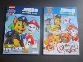 Lot Of 2 Nickelodeon Paw Patrol Jumbo Coloring Books Dream Patrol Heroes Unleash - $5.94