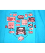 TeeFury Gamer XXLARGE Shirt &quot;Retro Gamer Heart&quot; Classic Game System TURQ... - £12.64 GBP