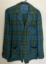 Vintage Pendleton Plaid Green Wool Mens Mackinaw Shirt Jacket Button Up ... - $1,310.13 MXN