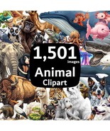 1,501 Animal Cliparts, PNG Clipart, up to 400 various species of animals, - $4.50