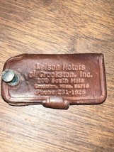vintage leather key holder fob tag Nelson Motors Crookston MN Pontiac Bu... - £16.01 GBP
